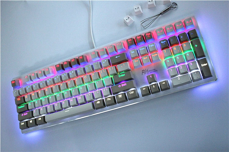 Переключатель MP Cherry MX 108/87 клавиш PBT с подсветкой двойной белый и серый ретро