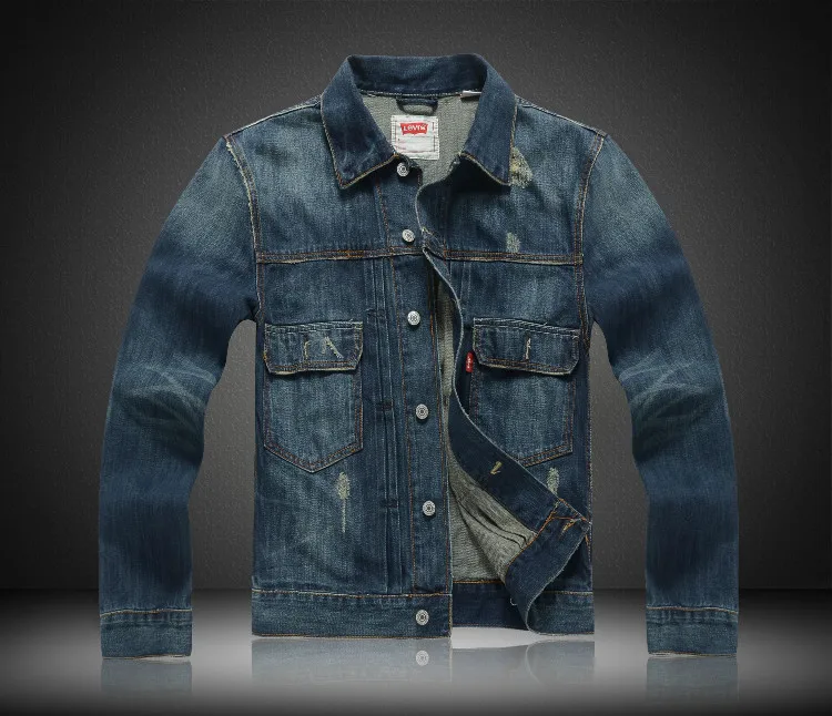 

Levi's 2017 Autumn Spring Stand Collar Casual Fashion Denim High Quality Cowboy Men's Jacket Locomotive Men Jacket Women Clothes