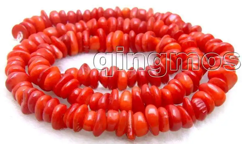 Распродажа большая 7-8 мм barpque shape nature Red Coral strand 15 дюймов-los417 оптовая/розничная
