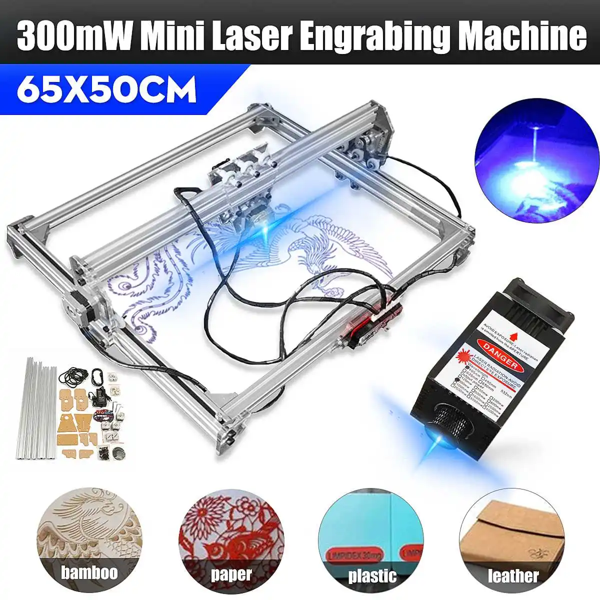 

300mW 405nm Focusable Blue Violet Laser Module DIY Mini Desktop Laser Head Engraving Module For Engraver Printer/Cutter Machine