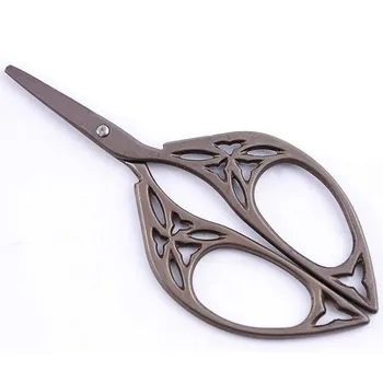 

Titanium 4 inch Retro handicraft embroidery cutting hair scissors mini eyebrow trimmer gift hairdressing scissors Free shipping