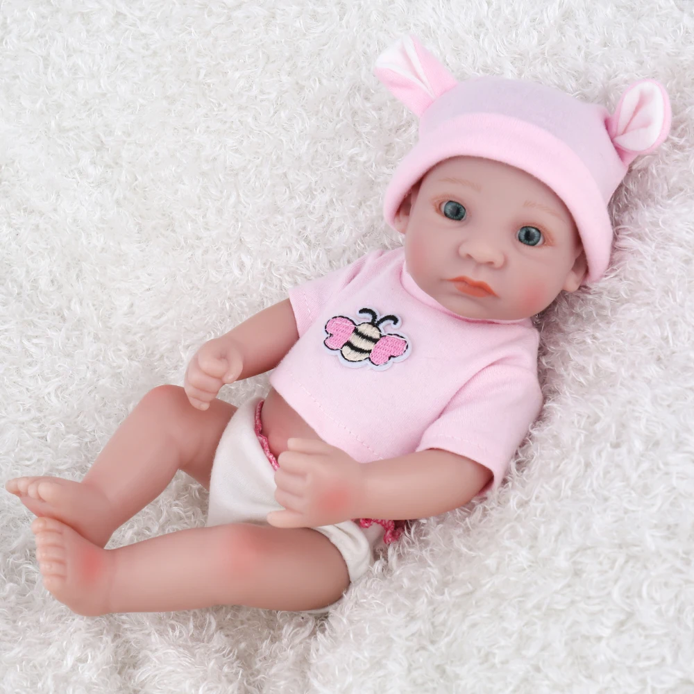

NPKDOLL Mini 11 Inch Soft Fully Body Silicone Reborn Dolls Sleeping Newborn Babies Bebe Reborn Realista Doll For Gift Bath Toy