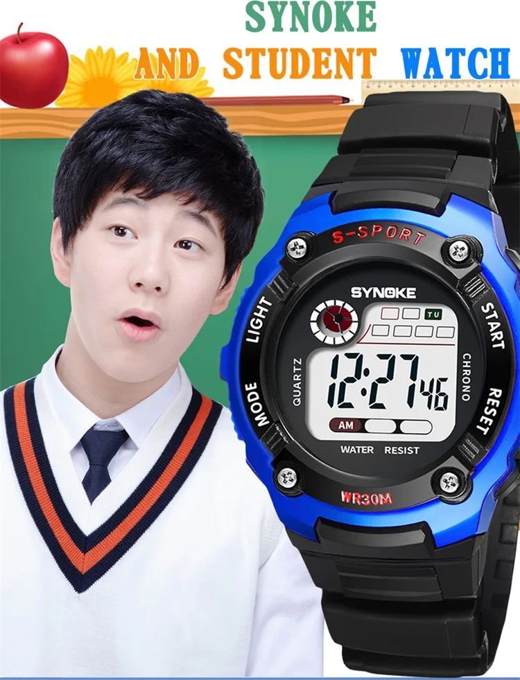 PANARS детские электронные часы спортивные Водонепроницаемые многофункциональные мальчики девочки часы детские светящиеся электронные наручные часы для детей