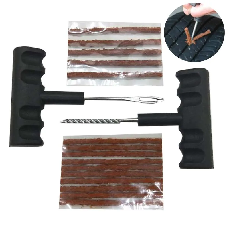 17 pcs Auto Car Tire Repair Kit Steel Car Motorcycle Bike Tubeless Tyre Puncture Repair Tool Vehicle Wheel Tire Mending Sets
