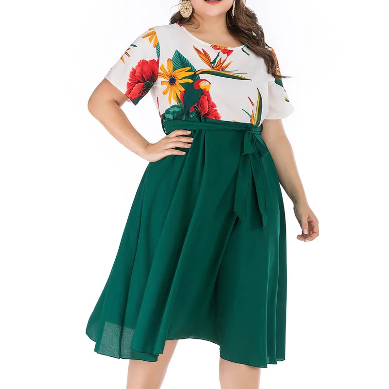 Летнее женское платье, большие размеры, обхват груди 135 см, 5XL 6XL, 7XL, 8XL, женское платье зеленого цвета