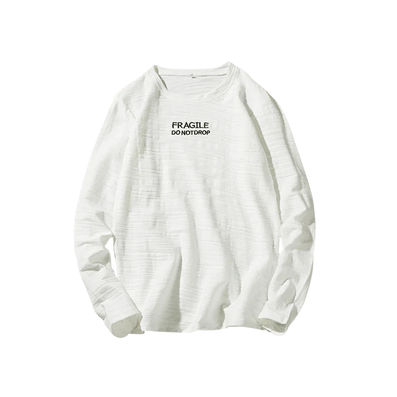 

2019 Man 100% cotton T-shirts new autumn long-sleeve fashion T-shirt large size solid color male Tee
