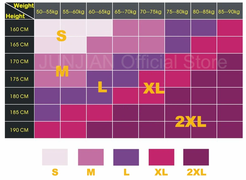 SIZE CHART RUNNING SHIRT