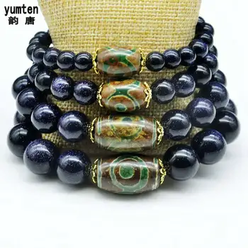 

Natural Crystal Agate Blue Sand And Gravel Obsidian Malachite Tianzhu 925 Silver DIY Armbanden Armband Damen Pulseiras