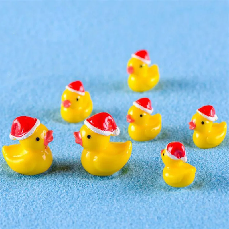 

Christmas Duck Miniature Dolls House Garden Bonsai Decoration Mini Dollhouse Toy Craft Ornaments Micro Decor DIY Gift