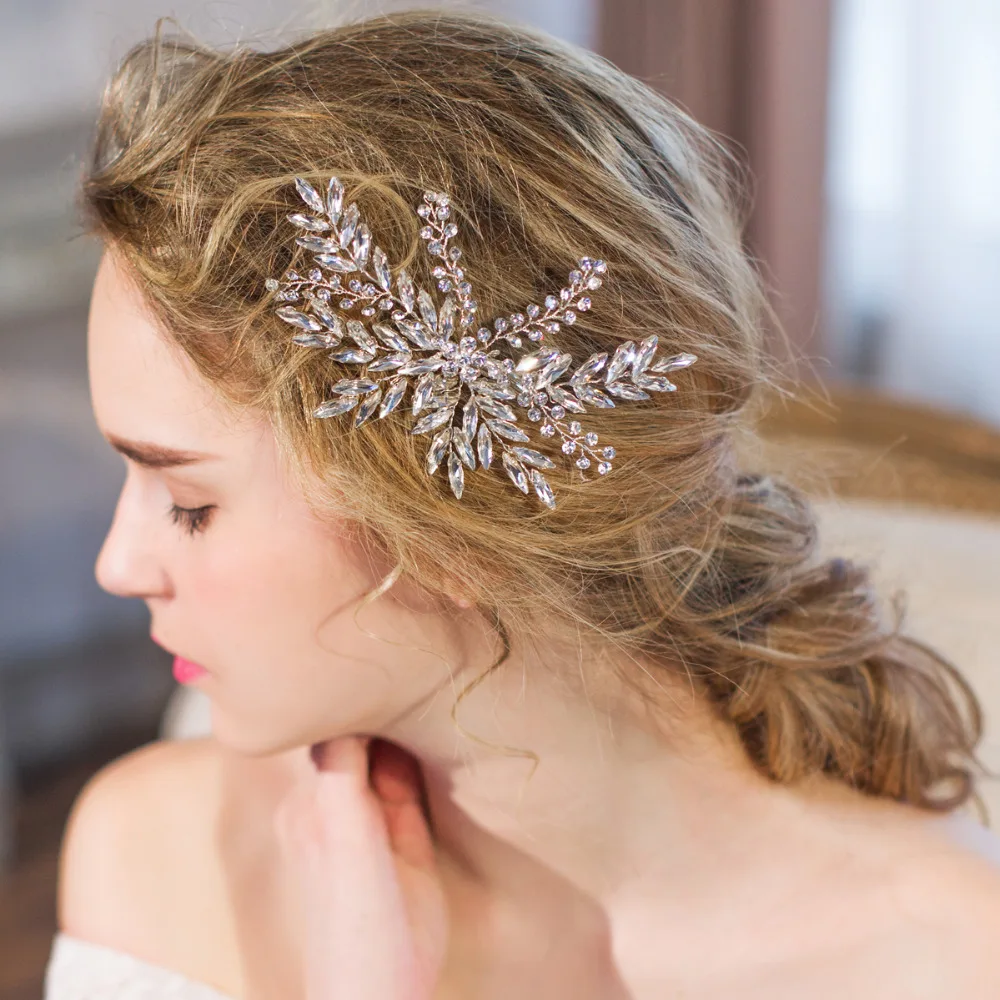 

Luxury Crystal Bridal Hair Clip Vintage Handmade Hair Ornaments Europe and America Headpiece Wedding Hair Accessories 2017
