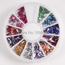 12 цветов капельного типа блестящие стразы, колесико, дизайн ногтей украшения ногтей горный хрусталь Драгоценные Камни