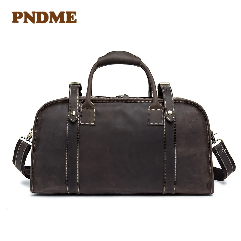 

Hand luggage crazy horse leather large capacity duffel bag retro men's luggage