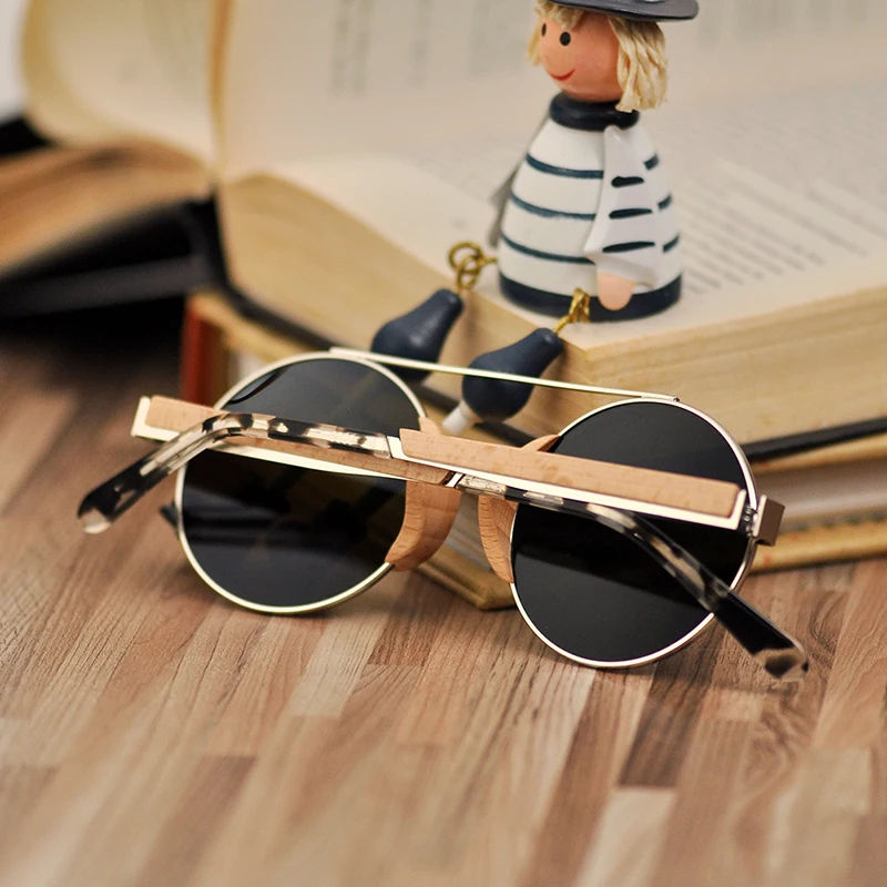 BOBO VOGEL Kinder sonnenbrille kinder Sonnenbrille Frauen Holz Brillen Matel UV400 Polarisierte Holz Damen Sport Herren in Geschenke Box