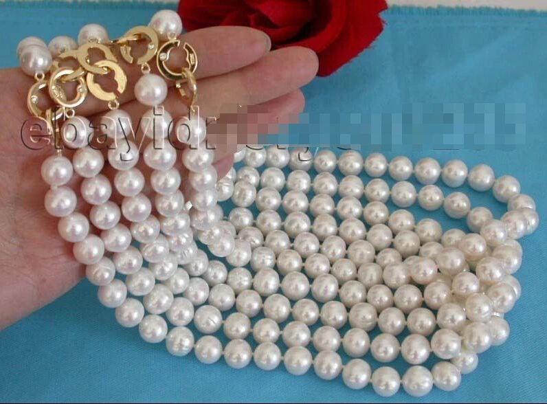 

FREE shipping>>>> Wholesale 5pieces 18" Genuine Natural 10mm White Round Pearl Necklace #f1169! 6.07 6.8 6.09