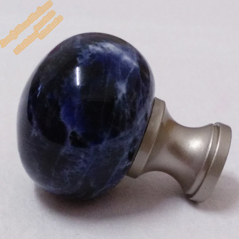 Natural Stone Furniture Hardware,30mm Blue Crystal Knob