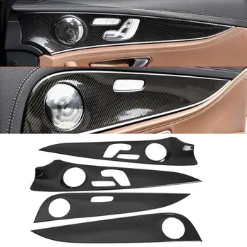 

1Set Car Interior Door Panel Cover Trim for Mercedes Benz E Class W213 2016 2017 2018 Carbon Fiber Car Accessories