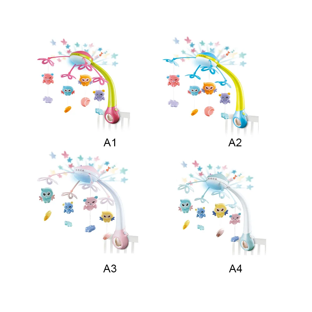 Детская кроватка музыкальная Мобильная подвесная вращающаяся милые животные игрушки со световым проектором новорожденная кровать