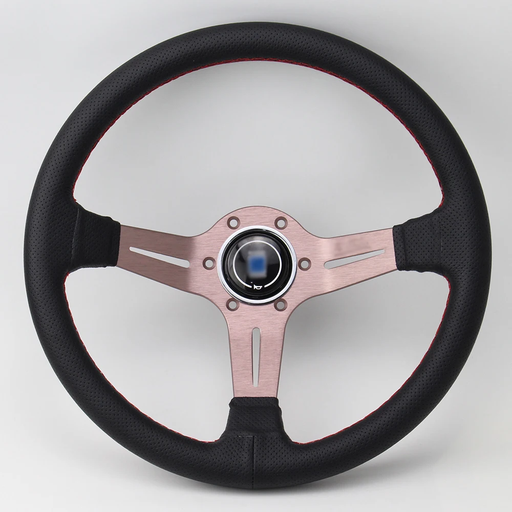 

14'' 350mm Titanium Real Leather ND Rally Tuning Drift Racing Steering Wheel