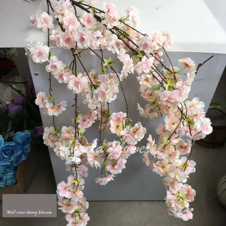 Big136cm artificial cherry blossom vines oriental home wedding garden party shop Decor Chriatmas luxurious cherry fake flores