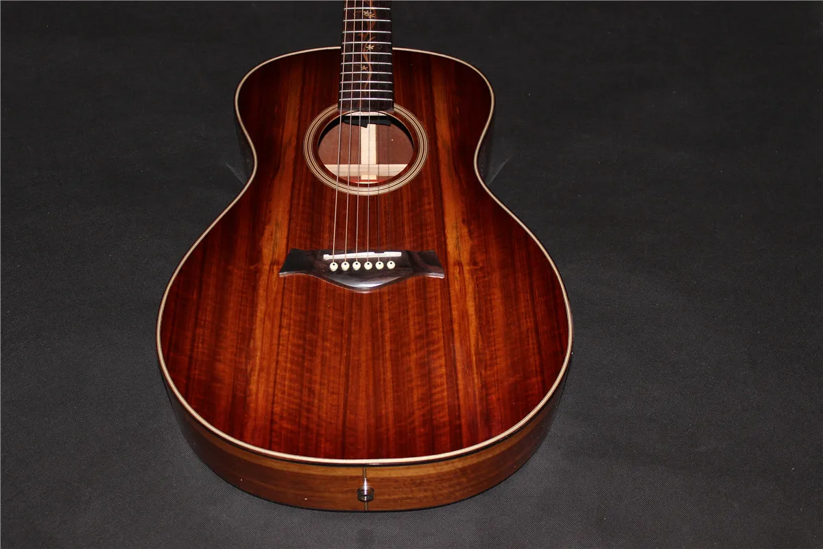 free shipping Concert guitar all koa wood non cutaway acoustic electric