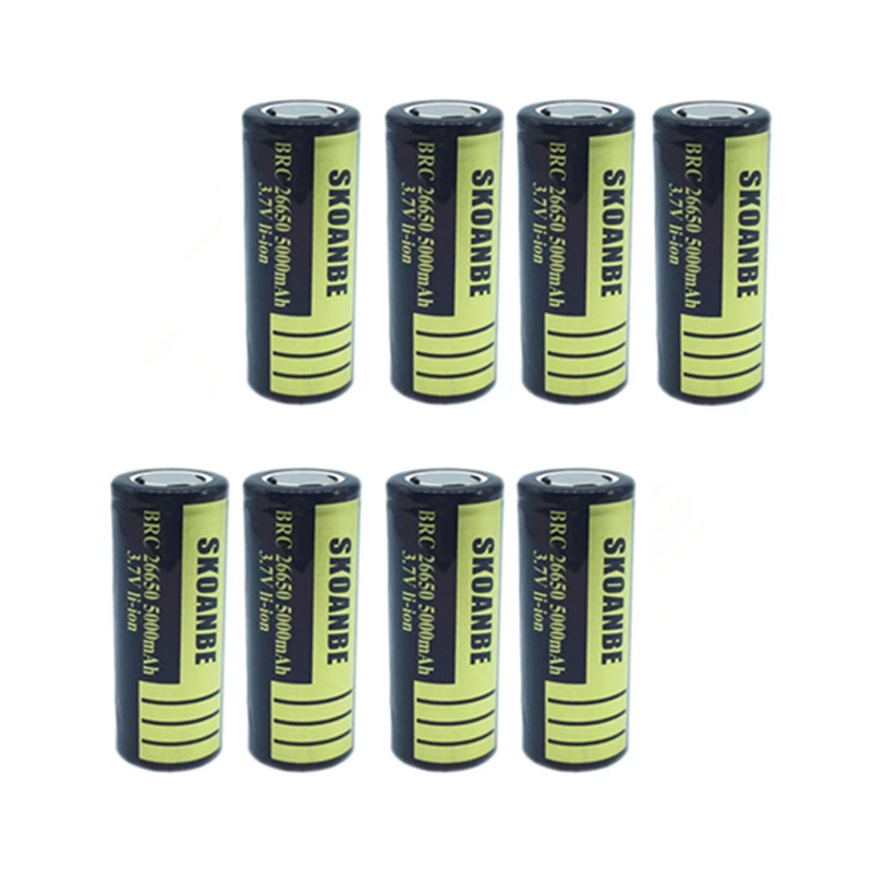 

8PCS/LOT High Quality 26650 BATTERY 26650 5000mAh Rechargeable Battery 3.7v Li-ion Batteries