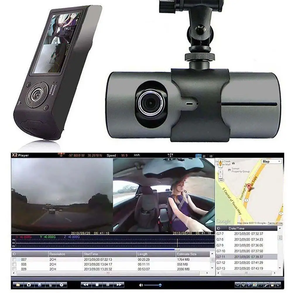 2 7 дюймов Full HD Автомобильный dvr камера VCR g сенсор gps в 1 двойная DVR Авто Стайлинг