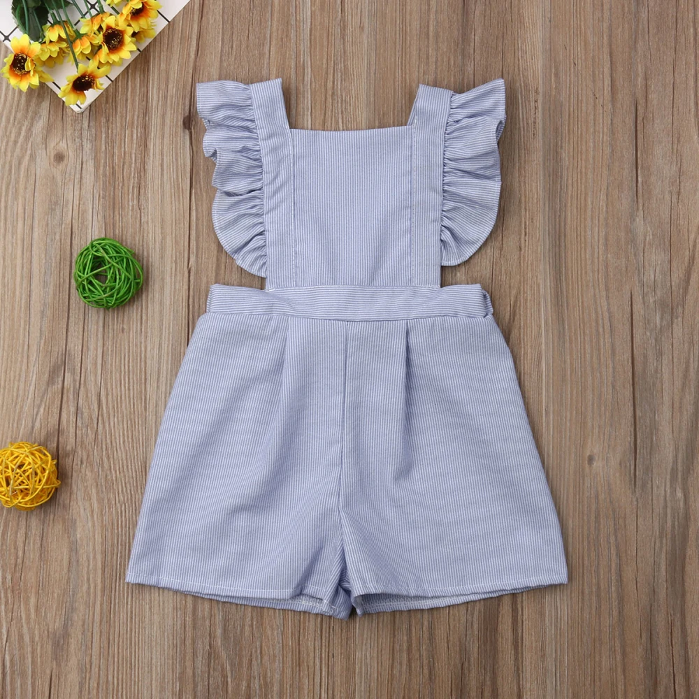 

New Toddler Baby Girl Ruffle Sleeve Backless Jumpsuit Overall Outfit Clothes 6Months-3 Years