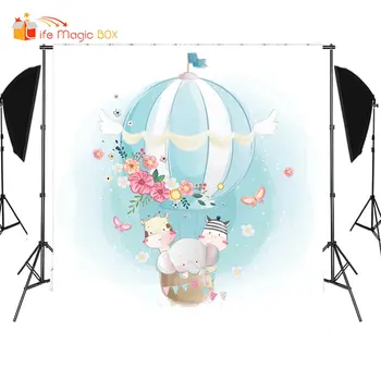 

LIFE MAGIC BOX Photo Background for Photo Studio Baby Shower Backdrop Newborn Photography Hot Air Balloon