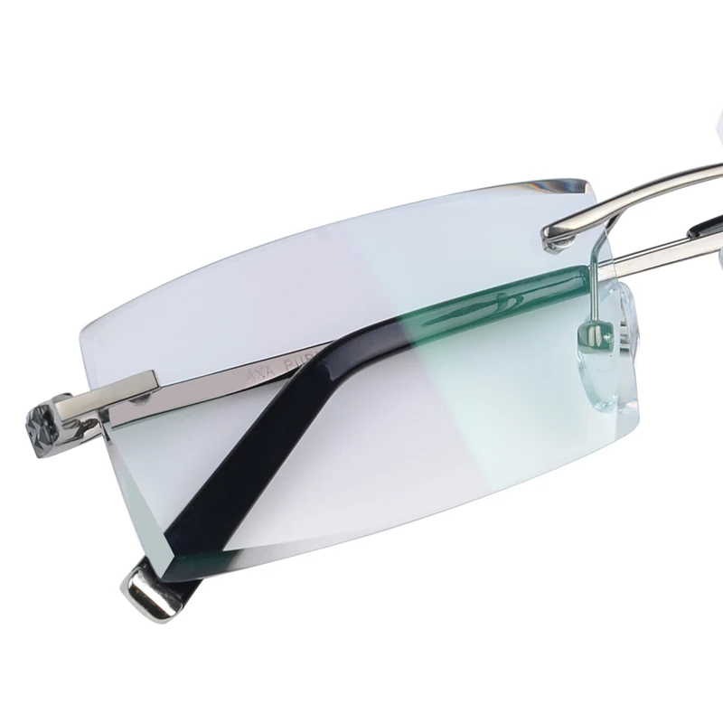 

2017 Luxurious Glasses Optical Eyeglasses Men Rimless Myopia Prescription Anti Radiation Brand Clear Hyperopia Eye Glasses 8801