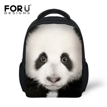 

cute vintage white panda printing backpack 3d animal children school backpacks mochila kids kindergarten bookbag girls bagpack
