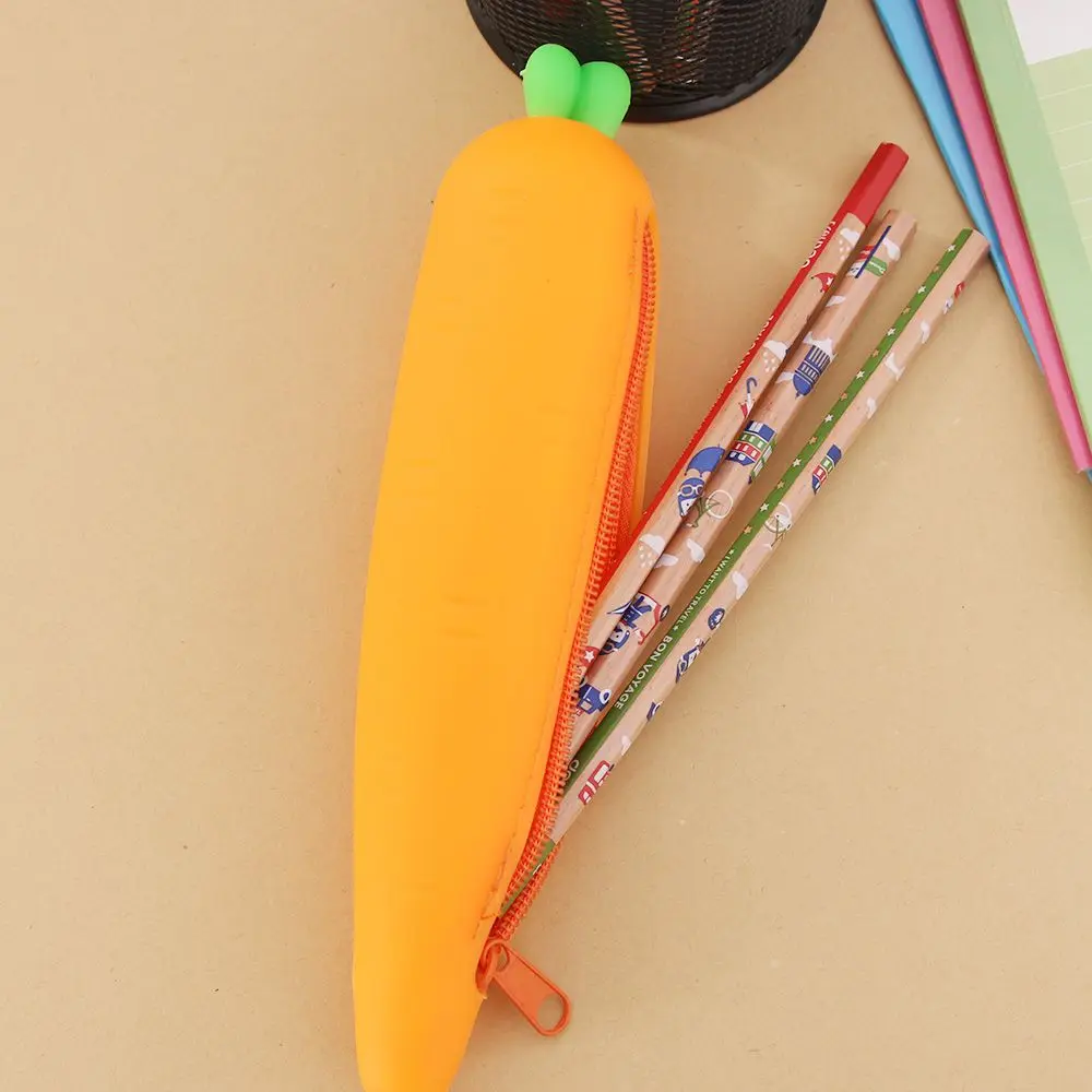 1PC Creative Carrot Shape Pencil Case Pen Holder Office School
