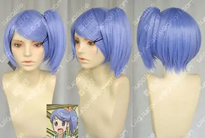 Плутон волос королева AKB0048/Yokomizo Макото Короткие голубые косплей Парик + хвощ Клип