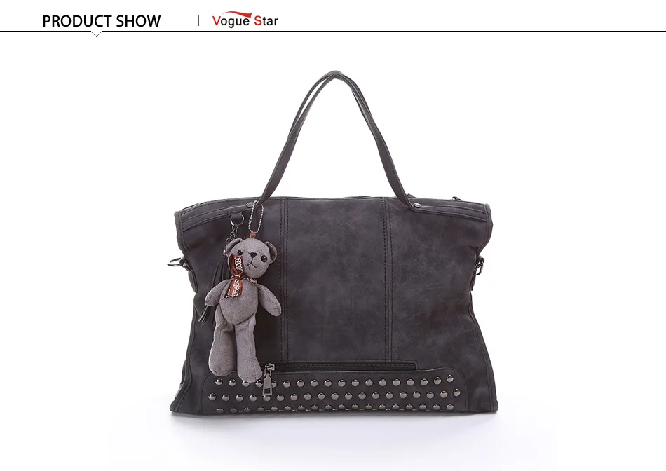 Vogue Star, Брендовая женская сумка, роскошная матовая искусственная кожа, большая сумка, оригинальные сумки на плечо, сумка-мессенджер, подвеска с медведем, LS206