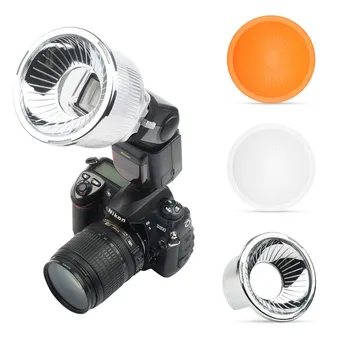 

Universal On-Camera Speedlite Flash Light Diffuser Light Sphere with White Orange Domes for Canon for Sony Yongnuo Speedlight