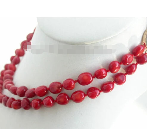 

shipping 1719" 2strands Genuine Natural coral beads Necklace n z