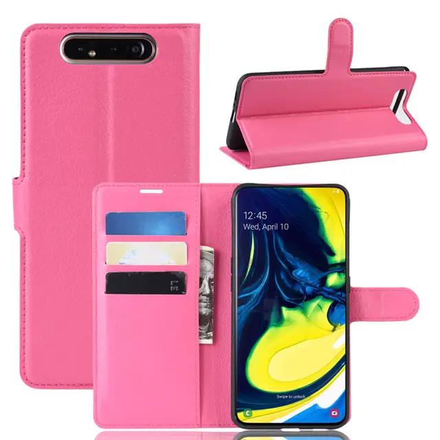 Sfor Samsung Galaxy A80 Flip Leather Wallet Case Card Holder Phone