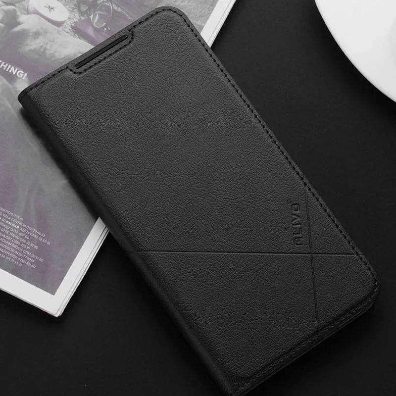 Оригинальный чехол для телефона Xiaomi Redmi 7 кожаный с откидной крышкой жесткая