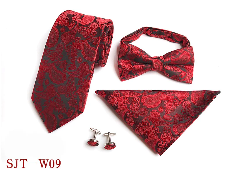 Мода 8 см шелковый Пейсли бабочка Карманный платок запонки галстук набор для мужчин Бизнес Свадебная вечеринка платок шеи галстуки подарки