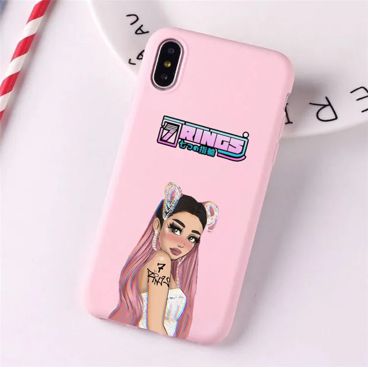 Ariana Grande-7 кольца цветной Мягкий силиконовый чехол для телефона для iPhone 6 6s 7 8 6plus 7plus 8plus x XS XR XSMAX 11 Pro