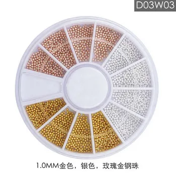 

1 Wheels ROSE GOLD/SILVER/GOLD Flatback Beads 3D Pearl 1MM Nail Art Rhinestones Shiny Decorations for Nails DIY Accessories