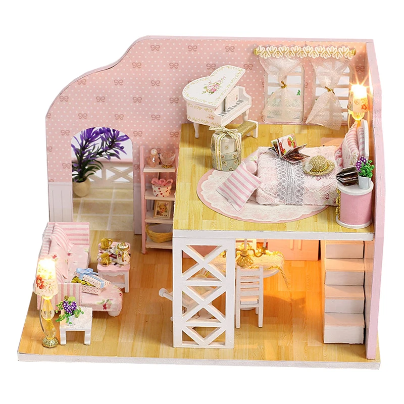 

DIY Doll House Minature Handmade Dollhouse Casa Model With Furniture Building Kits Christmas Gift Doll Toys For Children K025 #E