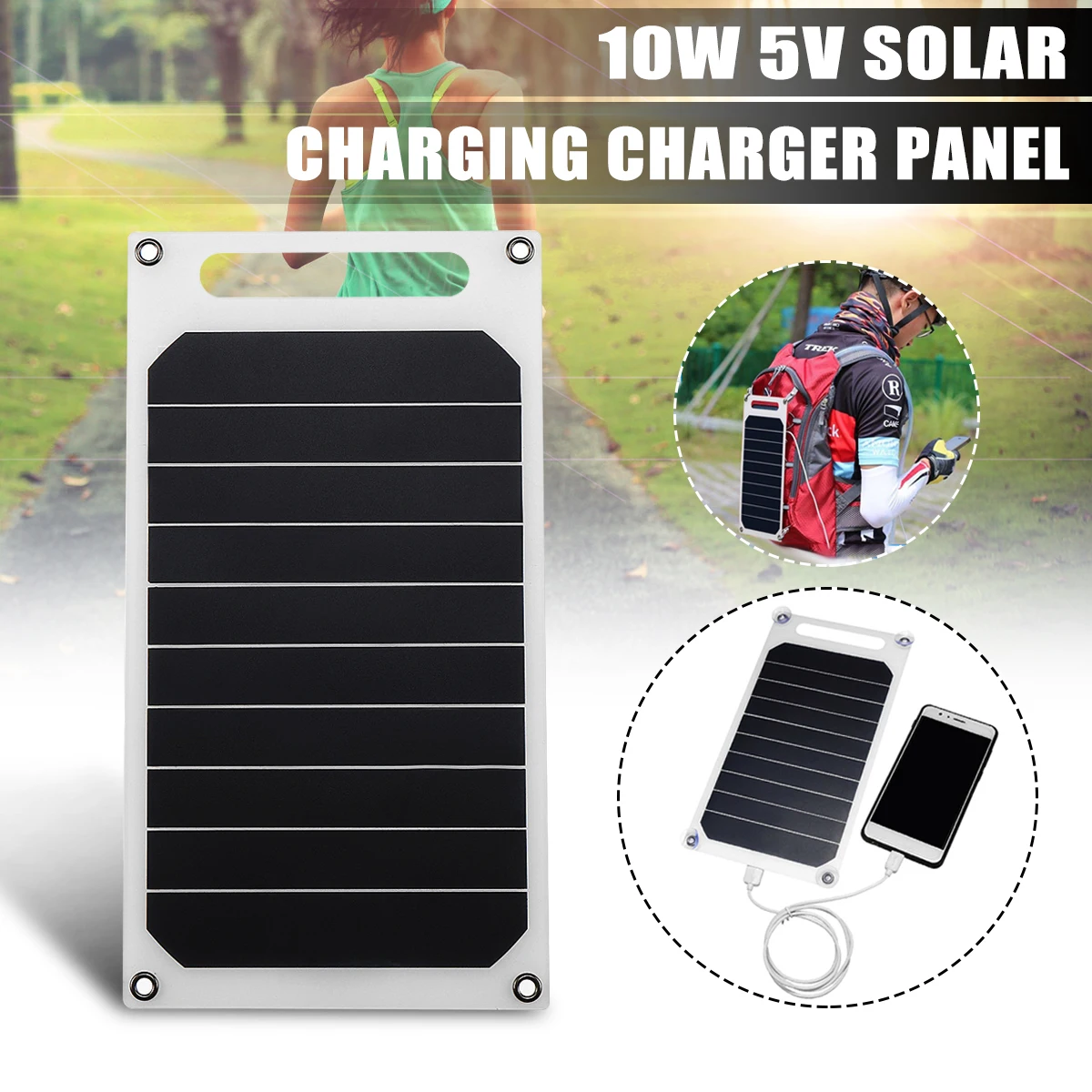 CLAITE 5V 10W DIY Solar Panel Slim Light USB Charger Charging Portable Power Bank Pad Universal For Phone Lighting Car Charger CLAITE 5V 10W DIY Solar Panel Slim Light USB Charger Charging Portable Power Bank Pad Universal For Phone Lighting Car Charger