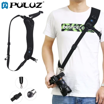 

PULUZ Camera strap Belt For Canon Quick Release Hook Anti-Slip Soft Pad Nylon Breathable Curved Camera Strap+Metal