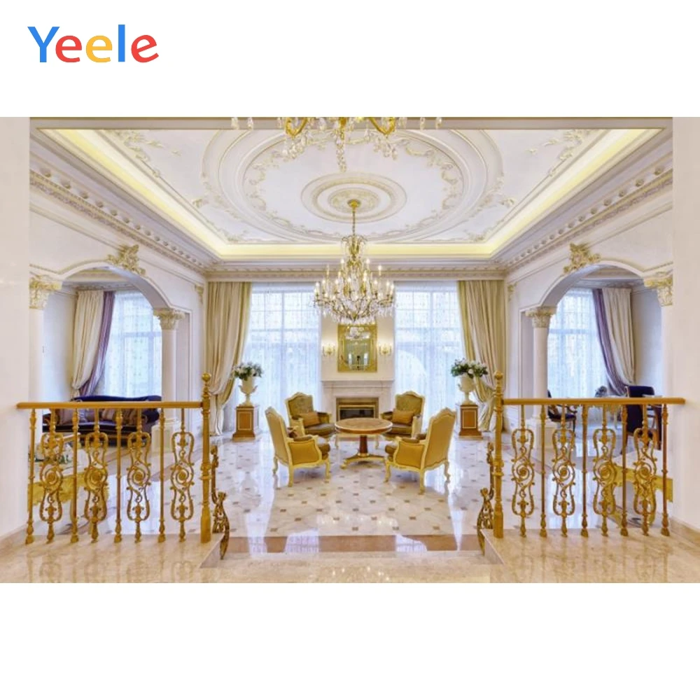 Yeele Королевский Ретро готический гостиная люстра стул стол занавеска пол