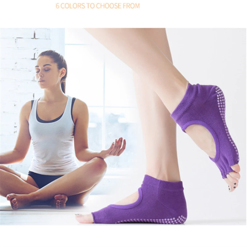 

1 Pair Sports Socks Good Flexibility Breathable Cotton Yoga Socks for Ballet Dance Fitness Sportswear Accessories size for 34-39