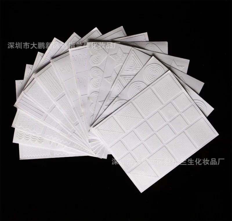 

12pcs Nail Art Guide Tips Hollow Stencils Sticker French Manicure Template 3D Vinyls Decals Form Styling Tool / by DHL 200sets