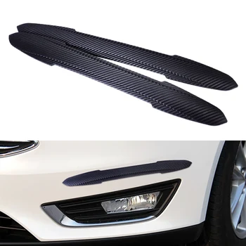 

beler 44cm 2pcs Carbon Fiber Rubber Front Rear Bumper Edge Protector Corner Guard Anti-rub Scratch Sticker for Car Pickup SUV
