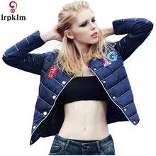 Женские зимние бейсбольные куртки, Короткие хлопковые пуховики для женщин, тонкие легкие пуховики, корейское пальто для девочек, новинка, CH572