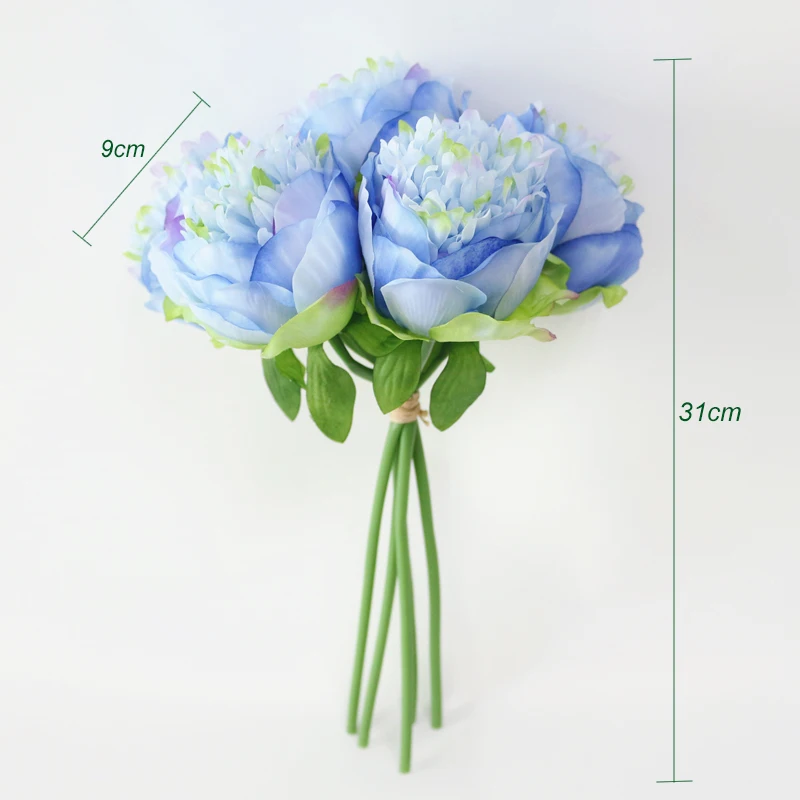 Silk flower wedding bouquet peony dahlias Artificial flowers fall vivid fake wedding flower bridal bouquets decoration (25)