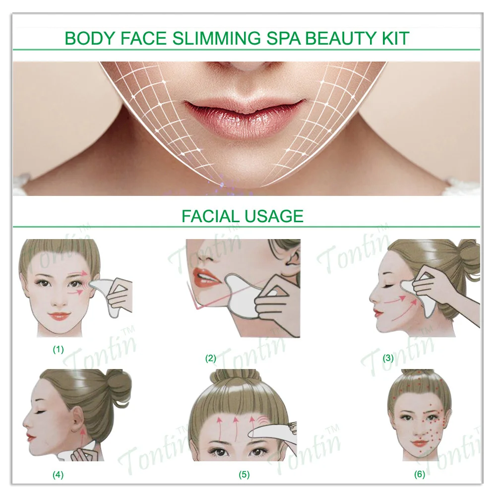 Традиционный медный акупунктурный массажный инструмент Guasha beauty SPA kit scraping facial slim face body kit